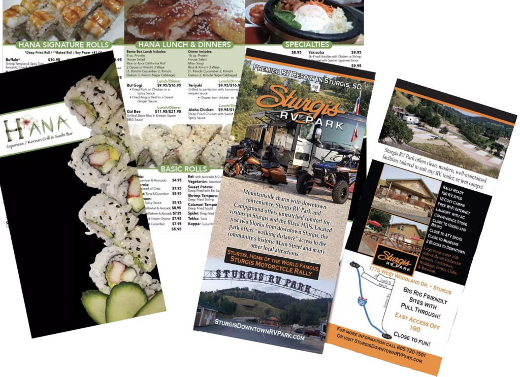 Graphic Design of Menu and Rack Card