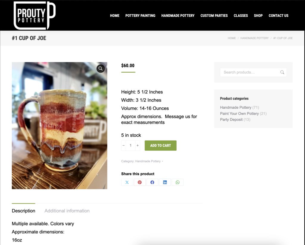 E-commerce store website