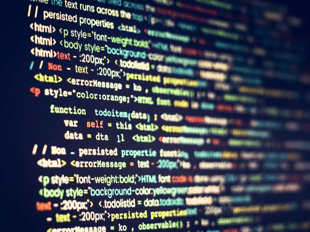 HTML Coding on computer screen