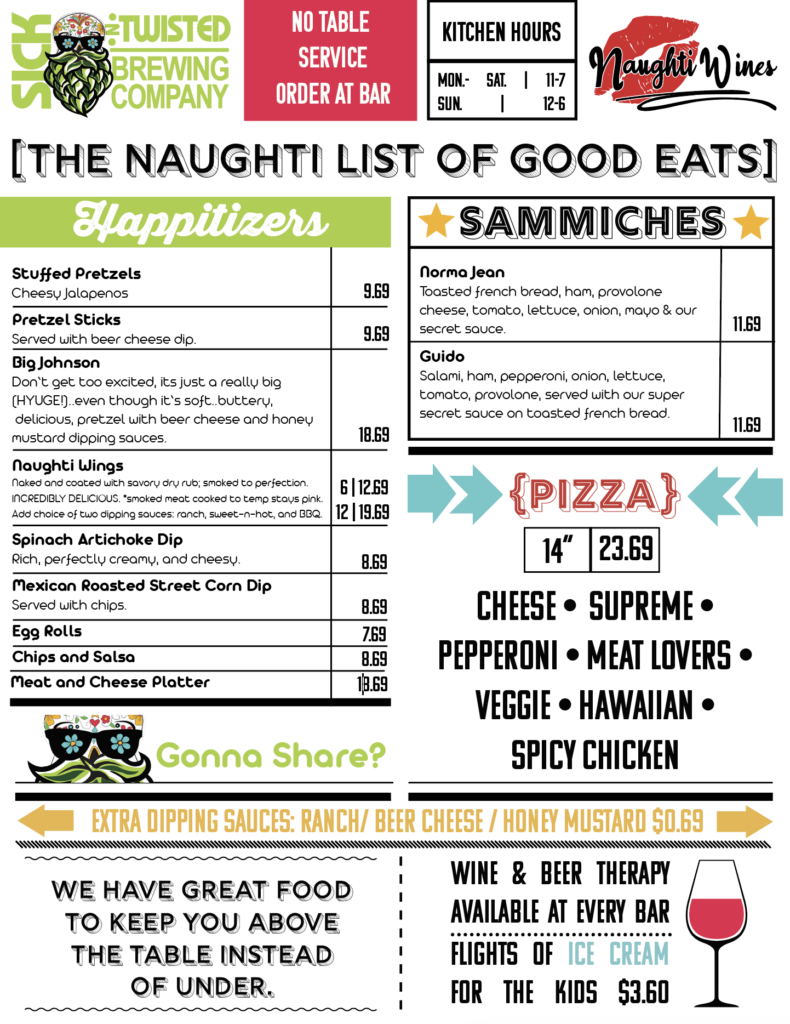 Food Menu Design Hill City, SD