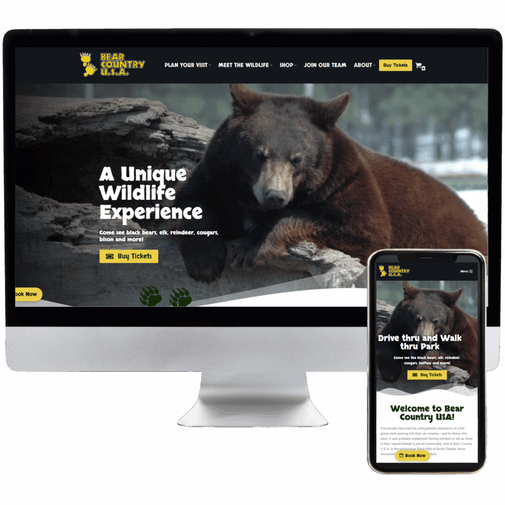 Bear Country Website Design Sample