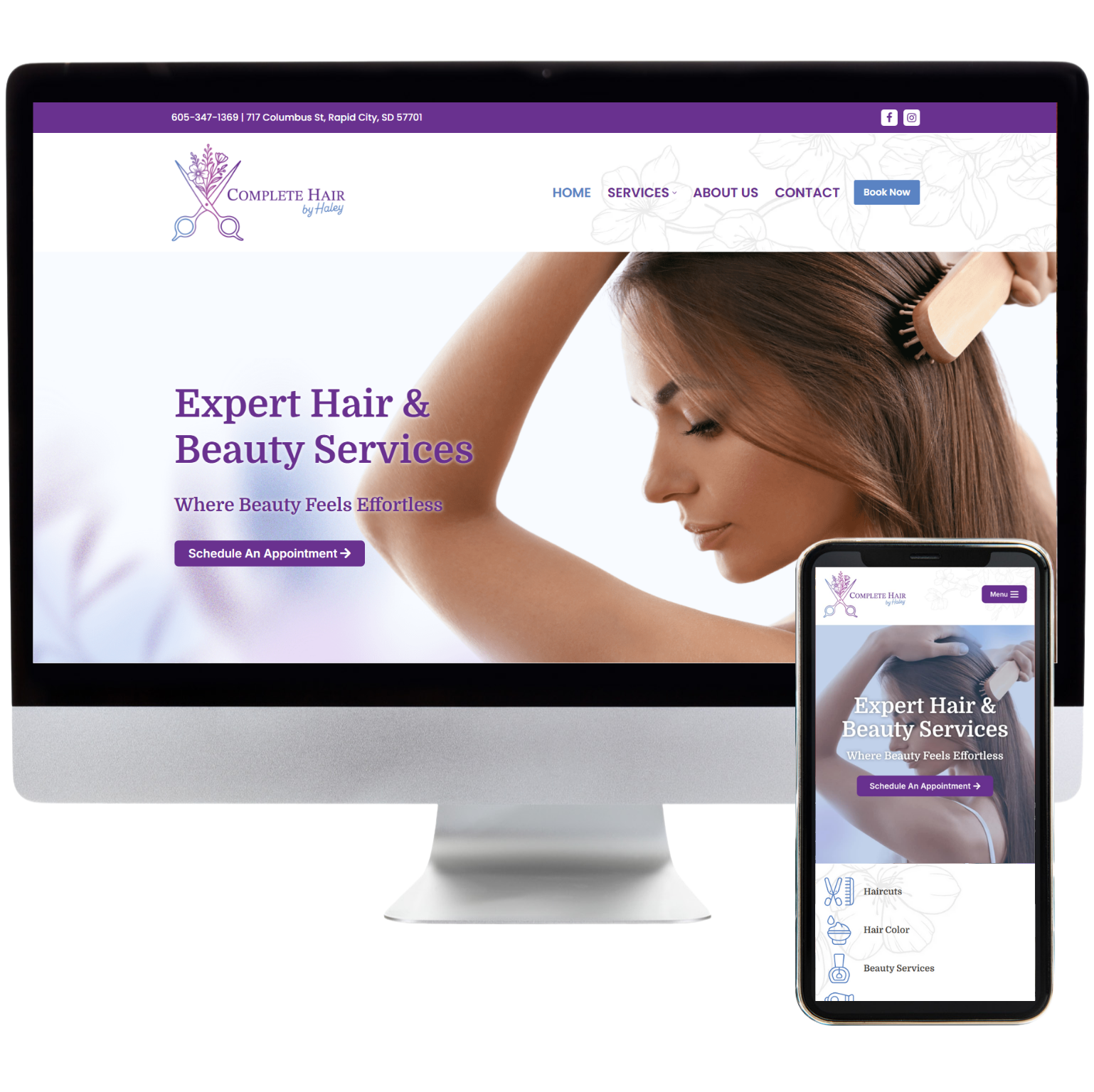 Complete Hair by Haley Website Design Sample