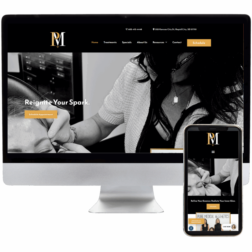 Pure Medical Aesthetics Website Design Sample