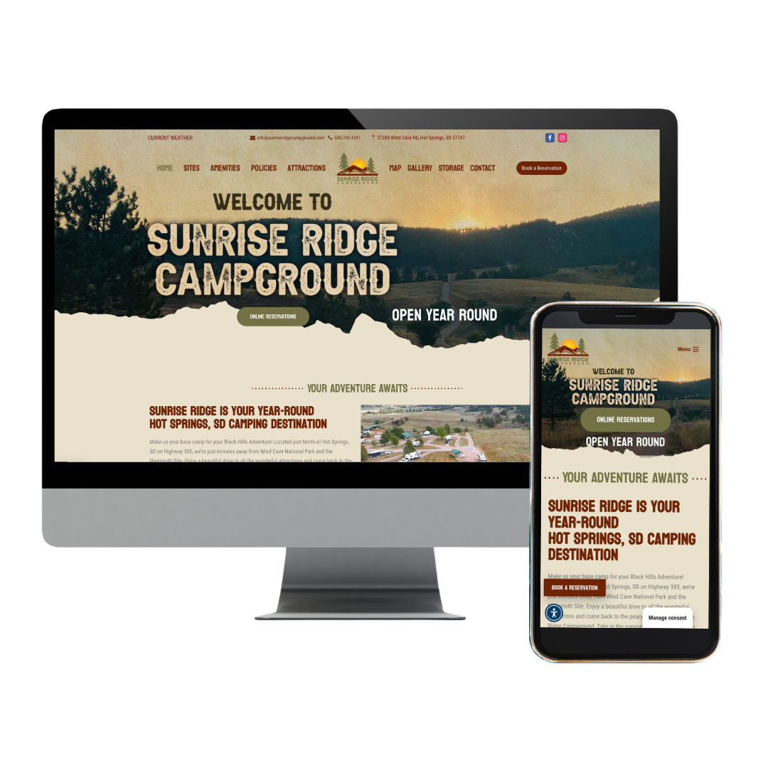 Custom Website Design for Sunrise Ridge Campground