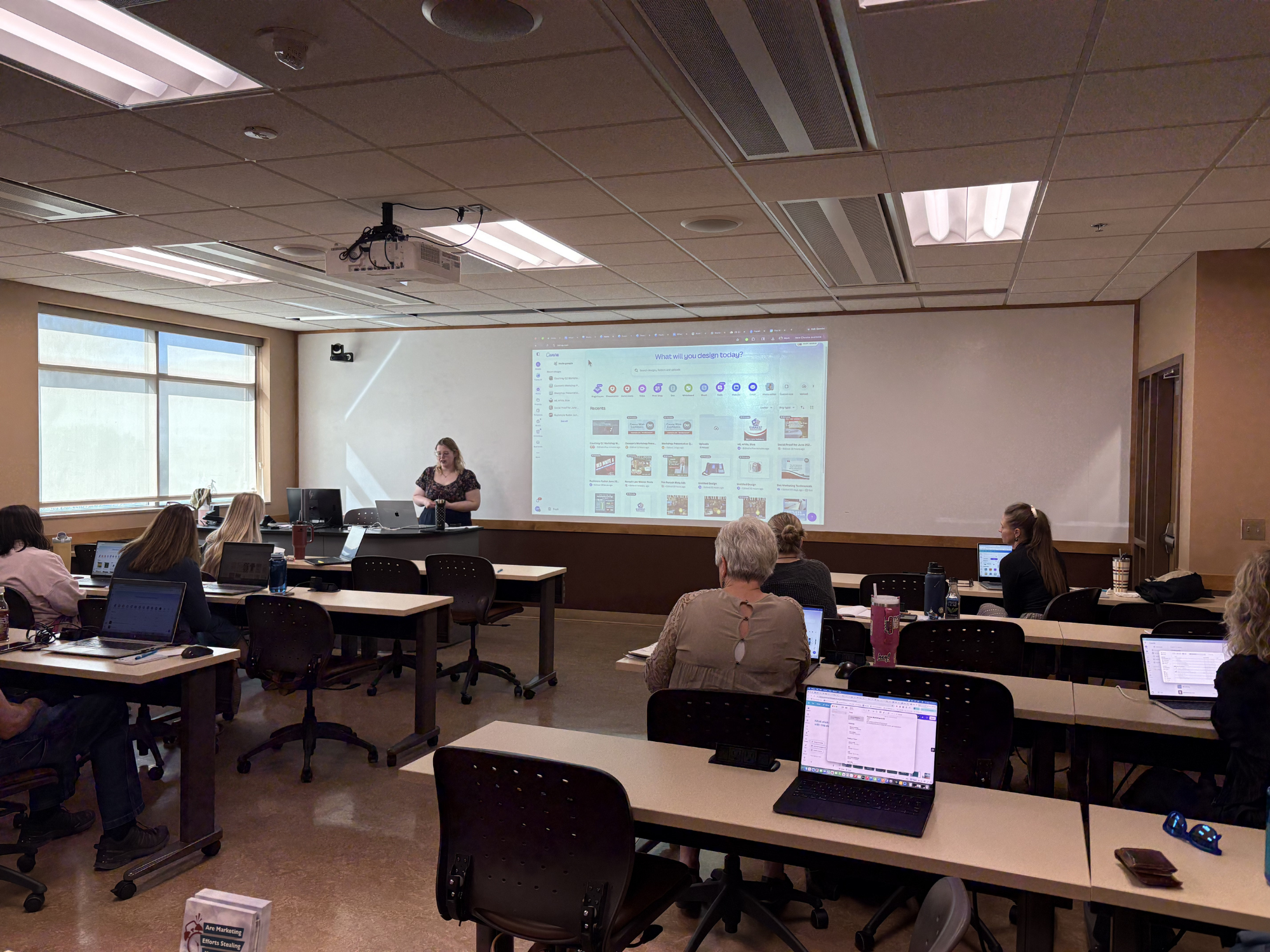 Courtney presenting on Canva