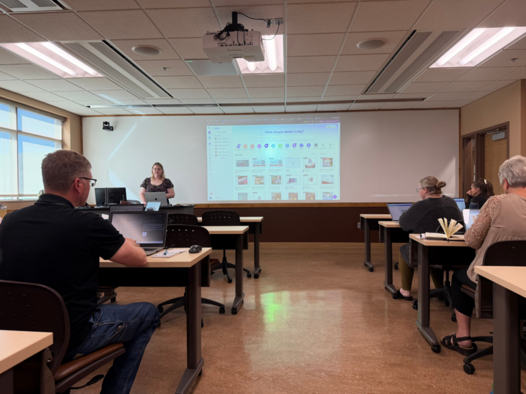 Courtney presenting