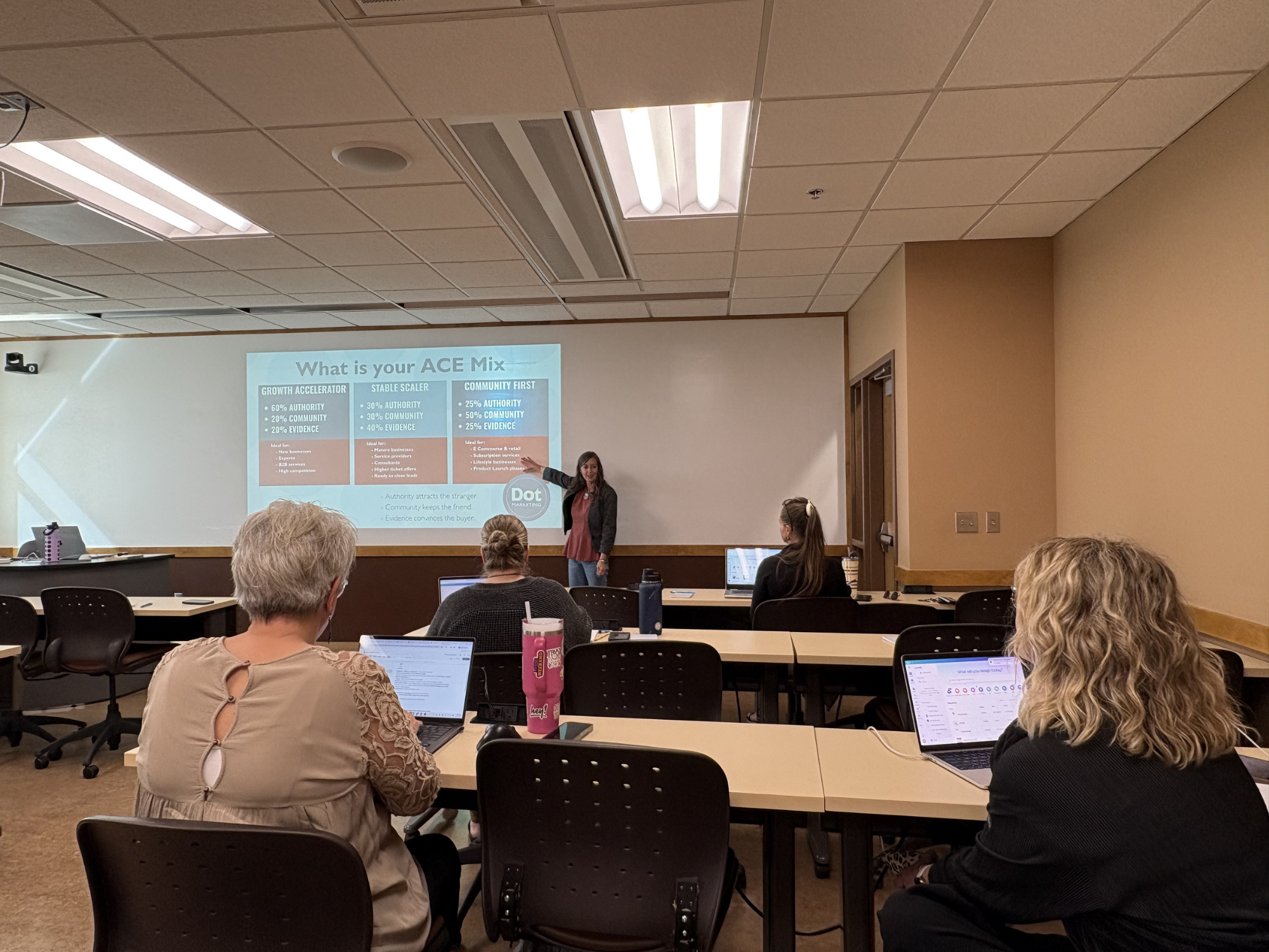 Angela presenting on the ACE Method