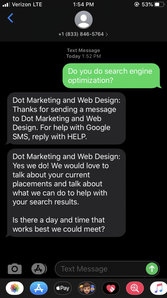 Google My Business customer messaging