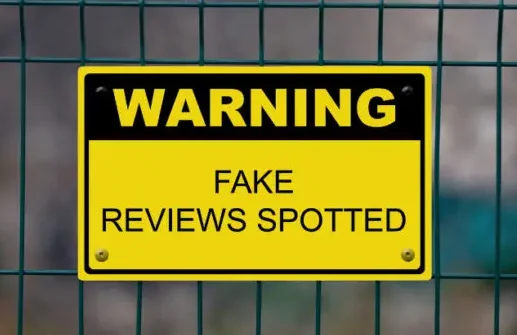 fake reviews sign