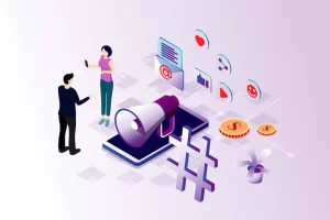 social media marketing cartoon image