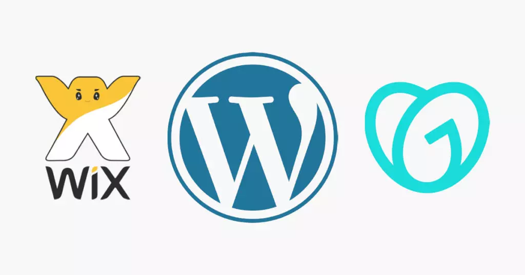 Website builder comparison photo - WordPress, Wix, GoDaddy