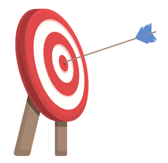 Target with arrow protruding