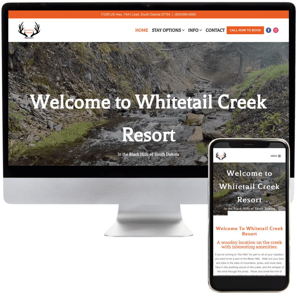 Whitetail Creek Resort website design portfolio example