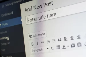 new blog post title screen in WordPress