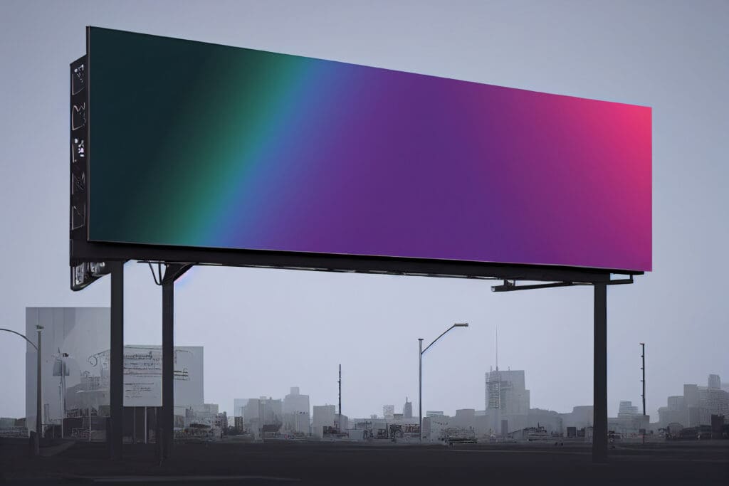 digital billboard mockup in city