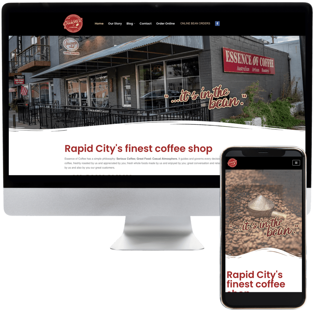 Essence of Coffee website design portfolio example