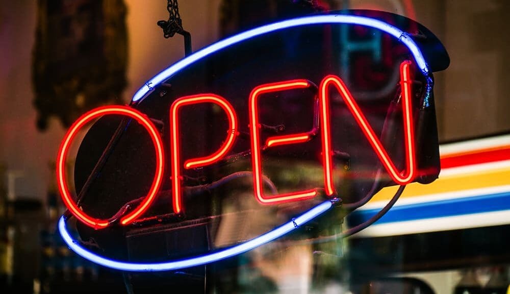 Business open sign